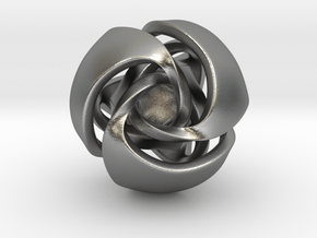 Twisted Geometric Pendant - Tetra-Sphere in Natural Silver: Large