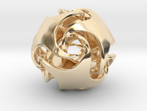 Twisted Geometric Pendant - Hexa in 14K Yellow Gold