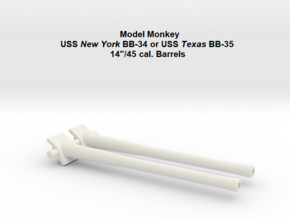 1/48 USS New York or USS Texas 14"/45 Barrels in White Natural Versatile Plastic