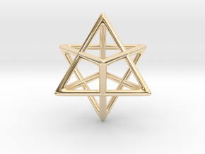 Star Tetrahedron Pendant in 14K Yellow Gold: Medium