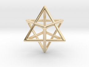 Star Tetrahedron Pendant in 14K Yellow Gold: Large