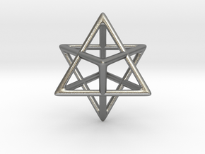 Star Tetrahedron Pendant in Natural Silver: Large