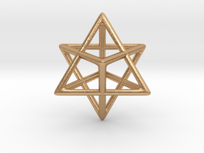 Star Tetrahedron Pendant in Natural Bronze: Large
