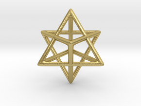 Star Tetrahedron Pendant in Natural Brass: Large