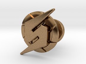 Metroid Symbol Cufflink in Natural Brass