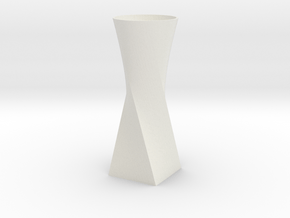 Twist Vase in White Natural Versatile Plastic