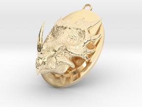 Styracosaurus head mount in 14k Gold Plated Brass