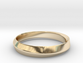 Mobius Ring - 90 _ Wide in 14k Gold Plated Brass: 5 / 49