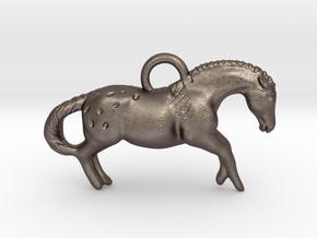 Tiny cave pony "Vogelherd" with ring in Polished Bronzed-Silver Steel