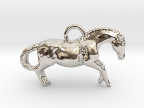 Tiny cave pony "Vogelherd" with ring in Rhodium Plated Brass