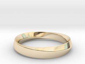 Mobius Ring - 180 _ Wide in 14k Gold Plated Brass: 5 / 49