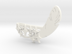 "Feather and 9 Stars" Collar / tie Clip in White Processed Versatile Plastic