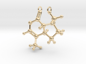 3D Catnip (Nepetalactone) Molecule Necklace in 14k Gold Plated Brass