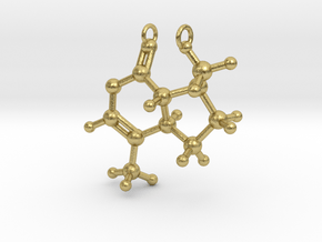 3D Catnip (Nepetalactone) Molecule Necklace in Natural Brass