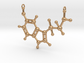 3D Serotonin Molecule Necklace in Natural Bronze