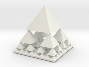 Fractal Pyramid in White Natural Versatile Plastic