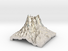 Mountain 2 in Rhodium Plated Brass: Small