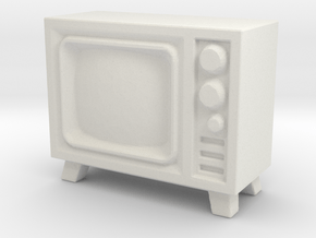 Old Television 1/56 in White Natural Versatile Plastic