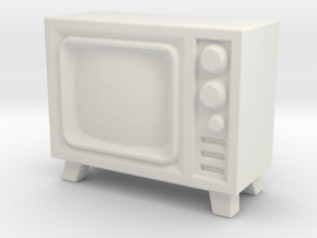 Old Television 1/48 in White Natural Versatile Plastic