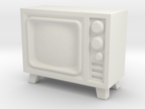 Old Television 1/43 in White Natural Versatile Plastic