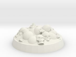 25mm Skull Covered Base in White Natural Versatile Plastic