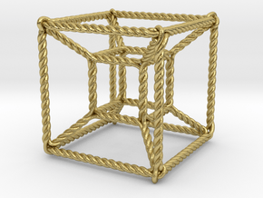Twisted Tesseract RH in Natural Brass