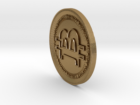 the small b bitcoin coin v2019 in Polished Gold Steel