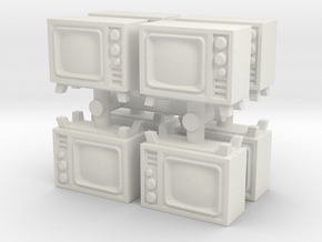 Old Television (x8) 1/144 in White Natural Versatile Plastic