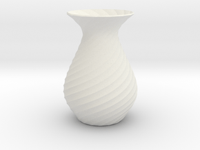 Spiral vase planter pot in White Premium Versatile Plastic