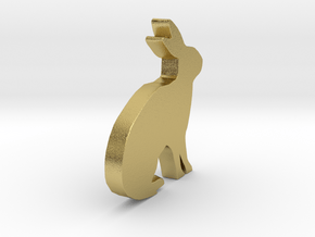 3D Printable Bunny - Easter Gift in Natural Brass