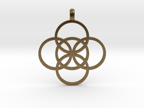 FIVE FOLD Symbol Jewelry Pendant in Natural Bronze