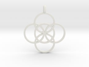 FIVE FOLD Symbol Jewelry Pendant in White Natural Versatile Plastic