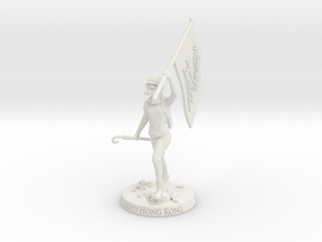 Lady Liberty Hong Kong with Flag in White Natural Versatile Plastic