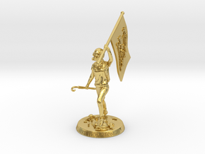 Lady Liberty Hong Kong with Flag in Polished Brass