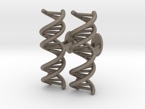 Small DNA Cufflinks in Matte Bronzed-Silver Steel