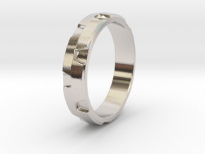 Ratchet Ring in Rhodium Plated Brass: 5 / 49