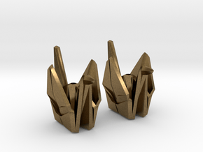Origami Crane Bead Earrings in Natural Bronze