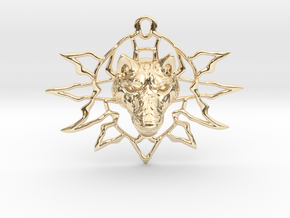 wolf_pendant_002 in 14k Gold Plated Brass