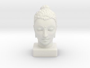 Gandhara Buddha 12 inches in White Natural Versatile Plastic