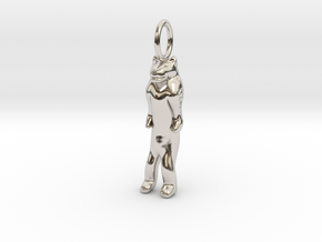 Lion-man Pendant - Archaeology Jewelry in Rhodium Plated Brass