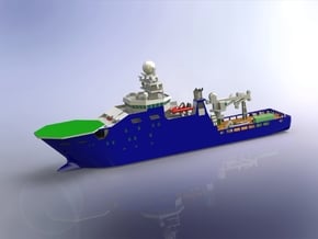 Deepsea Research Vessel RV Petrel 1/700  in Smooth Fine Detail Plastic