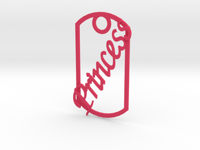 Princess dog tag in Pink Processed Versatile Plastic