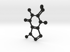 Caffeine molecule charm in Black Natural Versatile Plastic