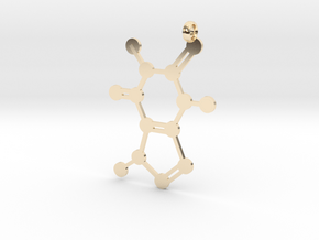 Caffeine molecule charm in 14K Yellow Gold