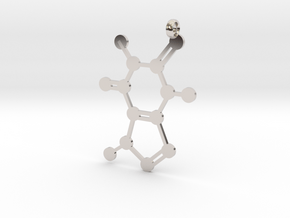 Caffeine molecule charm in Platinum