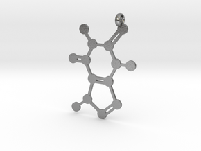 Caffeine molecule charm in Natural Silver