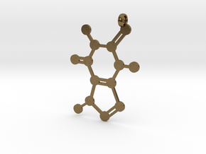 Caffeine molecule charm in Natural Bronze