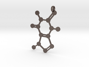 Caffeine molecule charm in Polished Bronzed Silver Steel