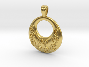 Tribal spirit [pendant] in Polished Brass