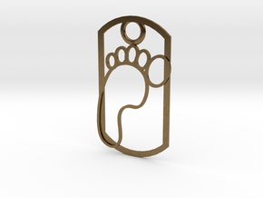 Footprint dog tag in Natural Bronze